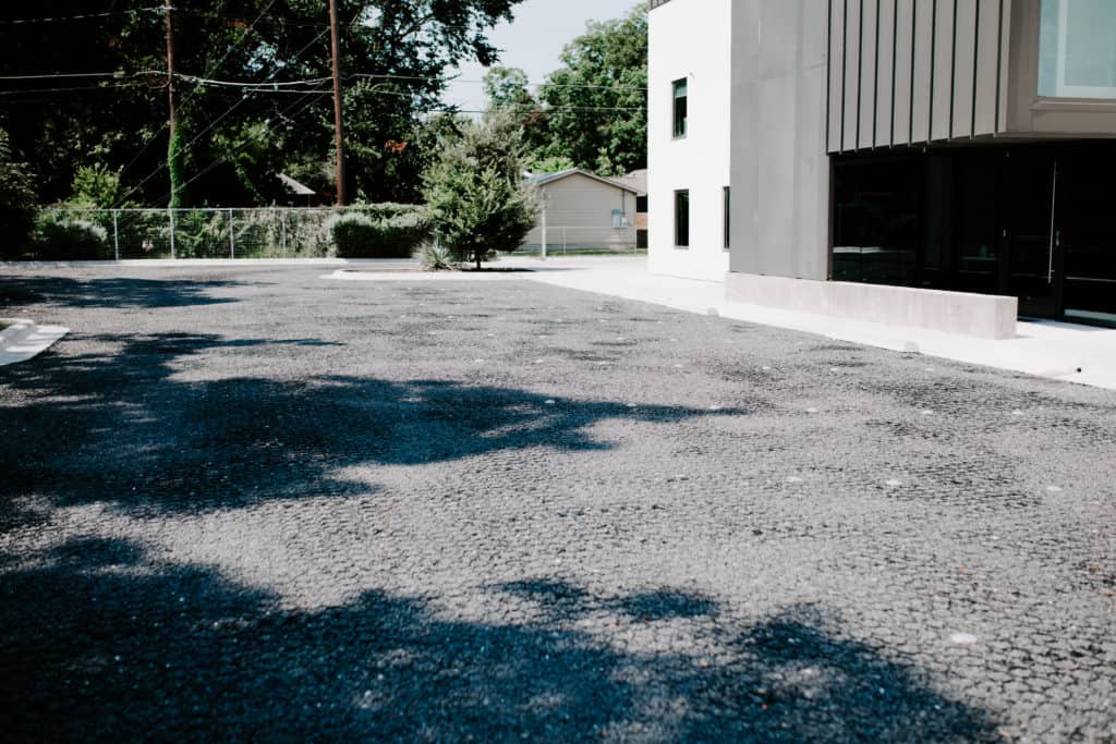 A view of the parking lot at CarbonBetter HQ in Austin, Texas.