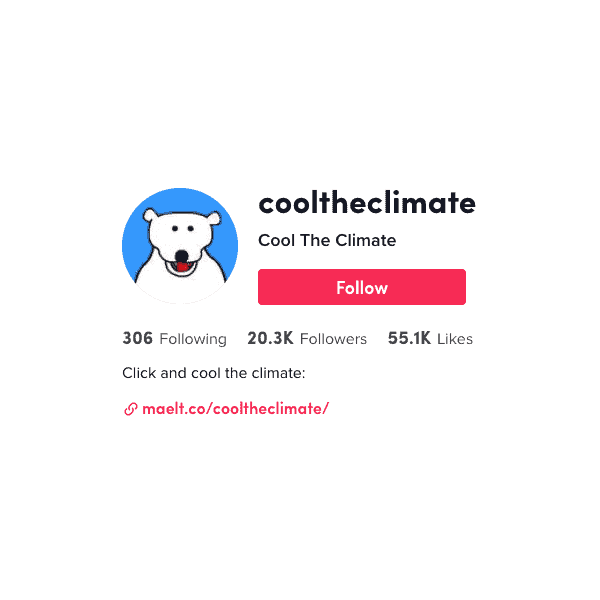Screenshot of cooltheclimate's TikTok profile.