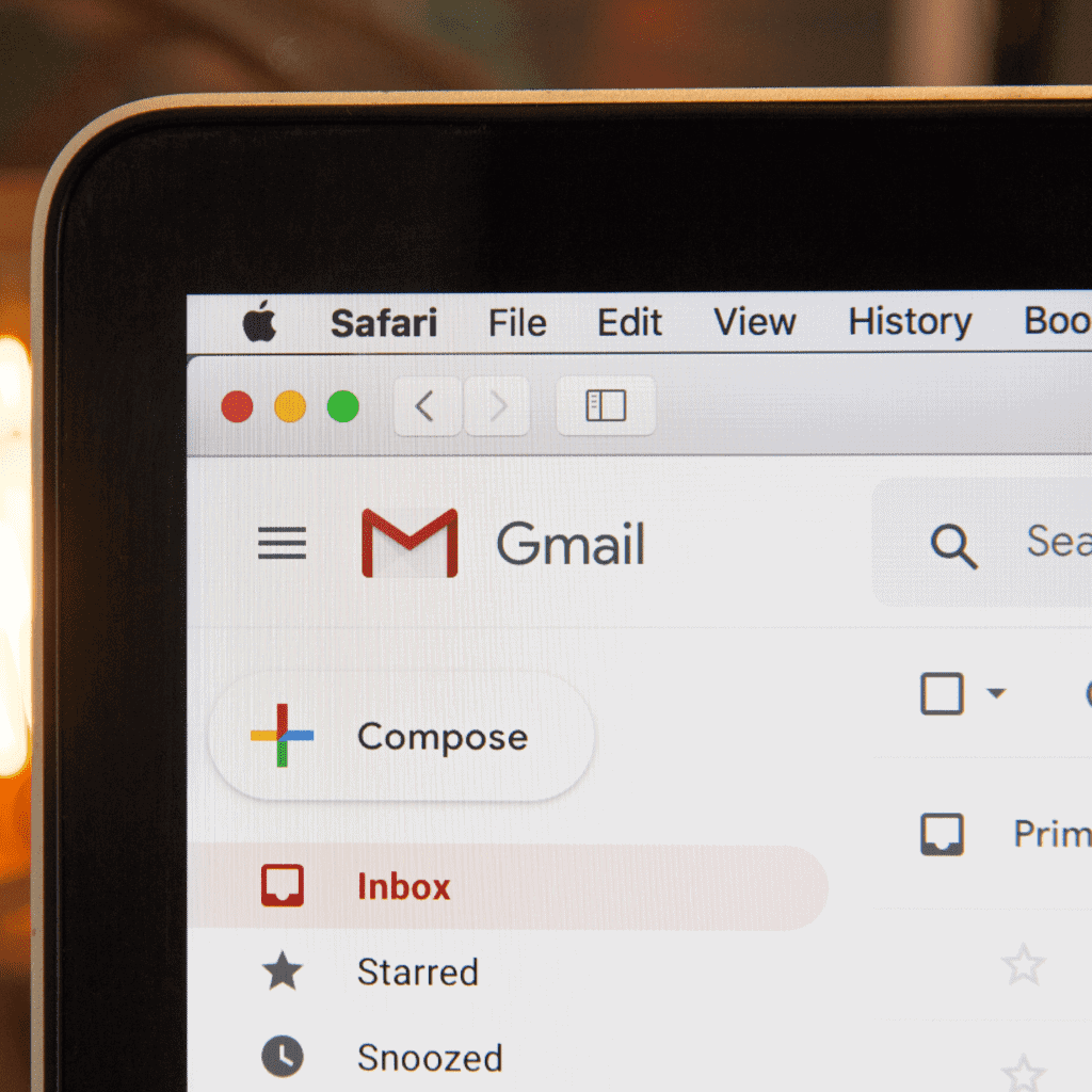 An image of Gmail inbox.