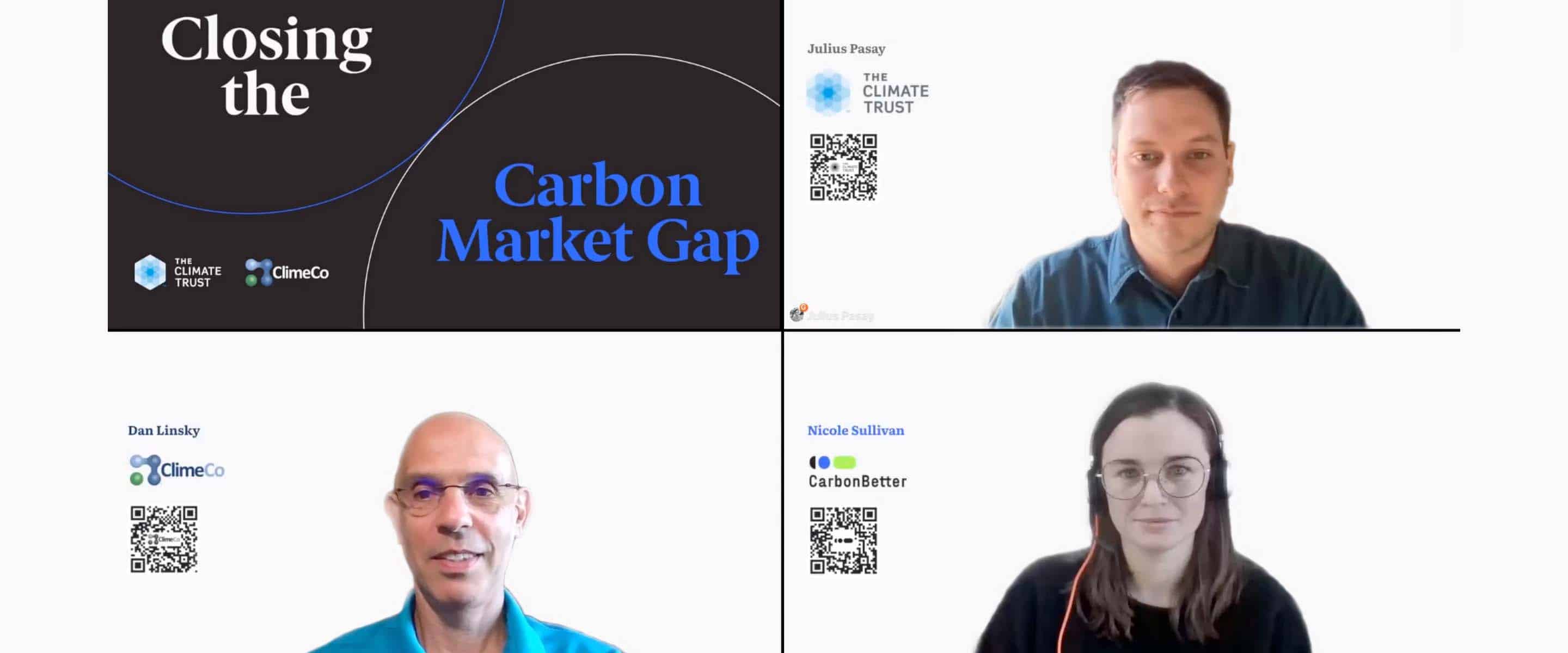 Carbon Market Webinar speakers.