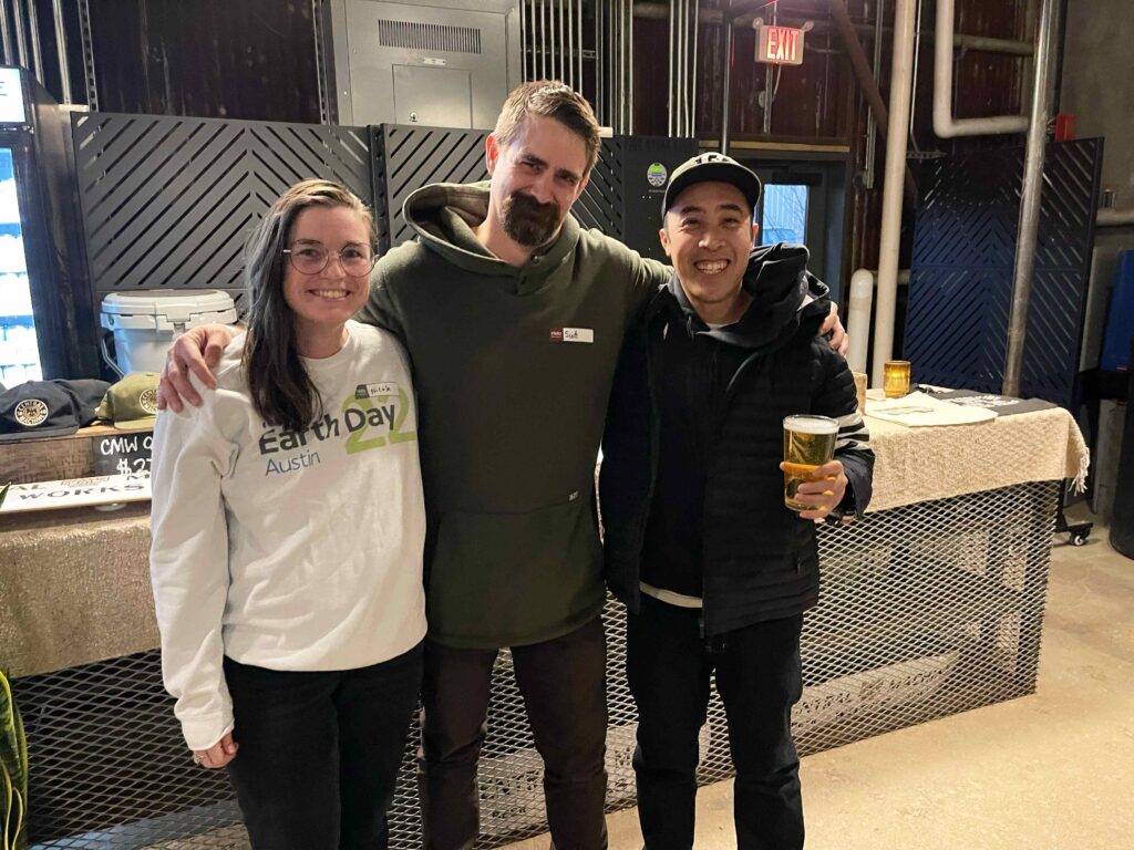 Nicole Sullivan, Director of Climate Services at CarbonBetter, is pictured next to Tri Vo, President and Founder of CarbonBetter, alongside an employee from Central Machine Works.