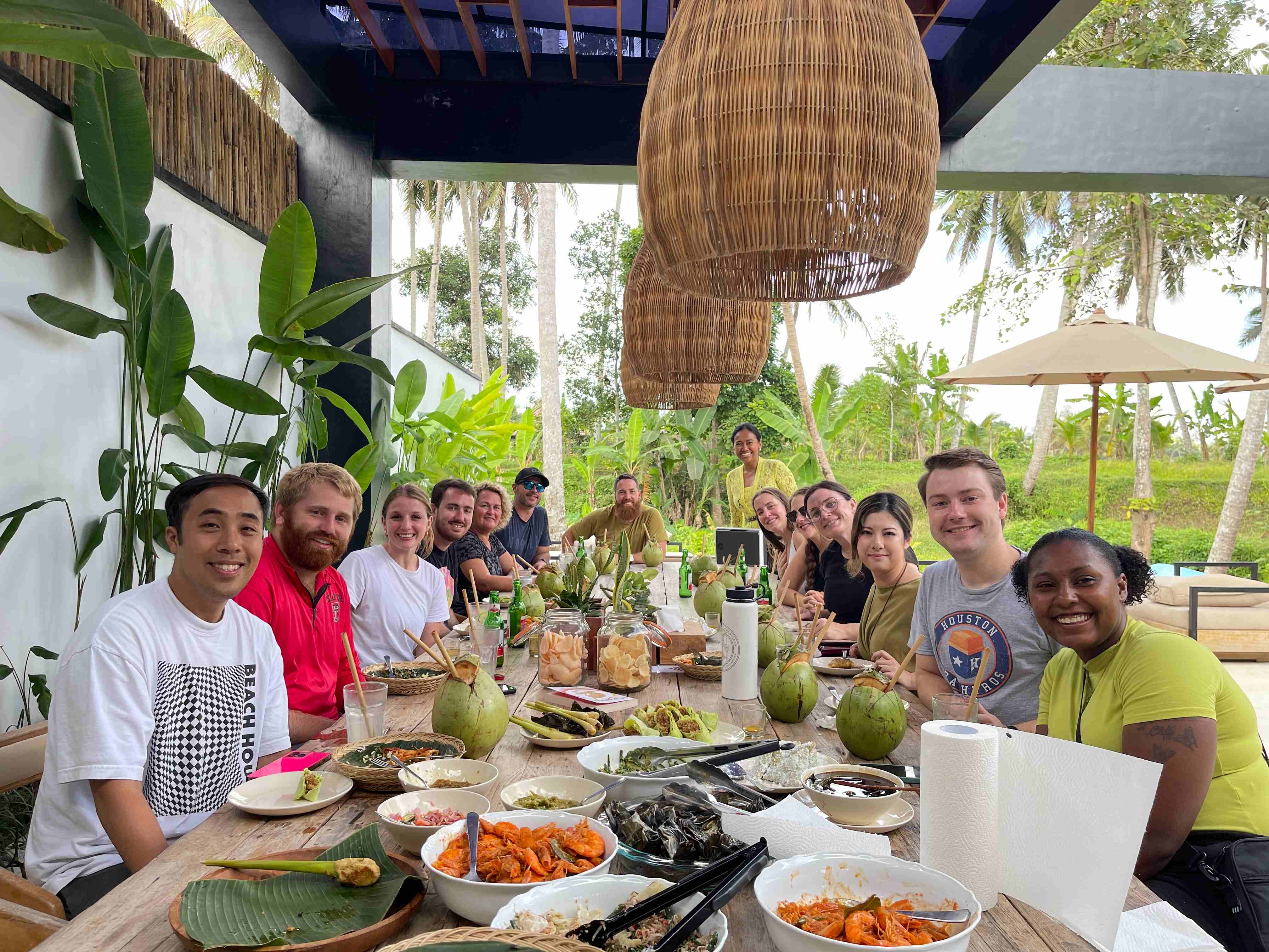 The team at dinner in Bali.